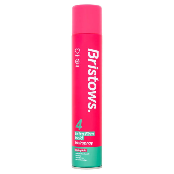 Bristows 4 Extra Firm Hold Hairspray 400ml, front of pack