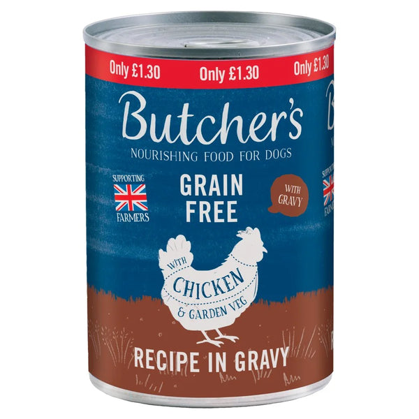 Butcher's Chicken in Gravy dog food 400g, front of pack