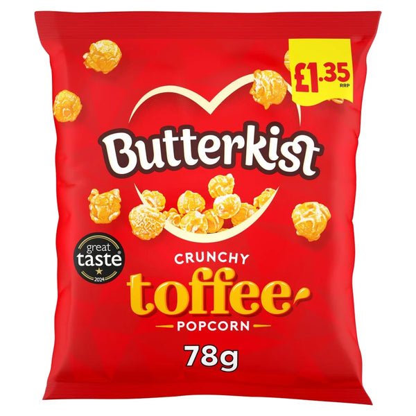 Butterkist Crunchy Toffee Popcorn 78g, front of pack