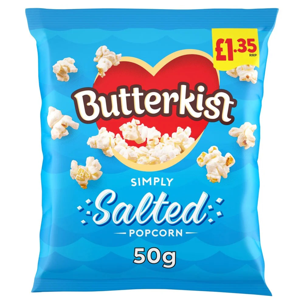 Butterkist Simply Salted Popcorn 50g, front of pack