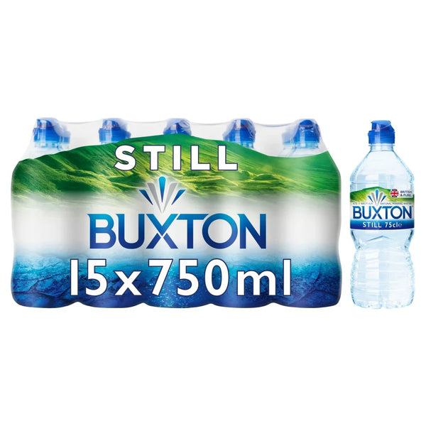 Buxton Still Natural Mineral Water Sports Cap 750ml, front of pack