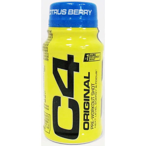 C4 Energy Citrus Berry Pre-Workout Shots 60ml, front of pack