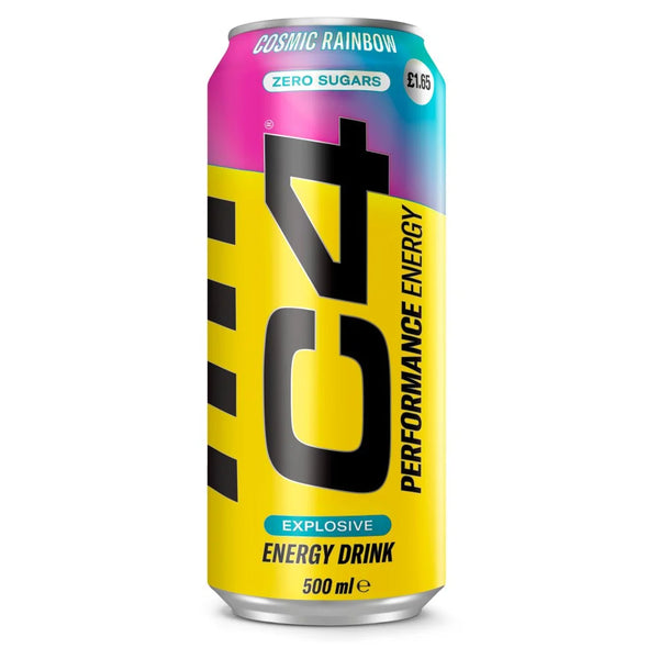 C4 Millions Cosmic Rainbow Zero Sugars Energy Drink 500ml, front of pack