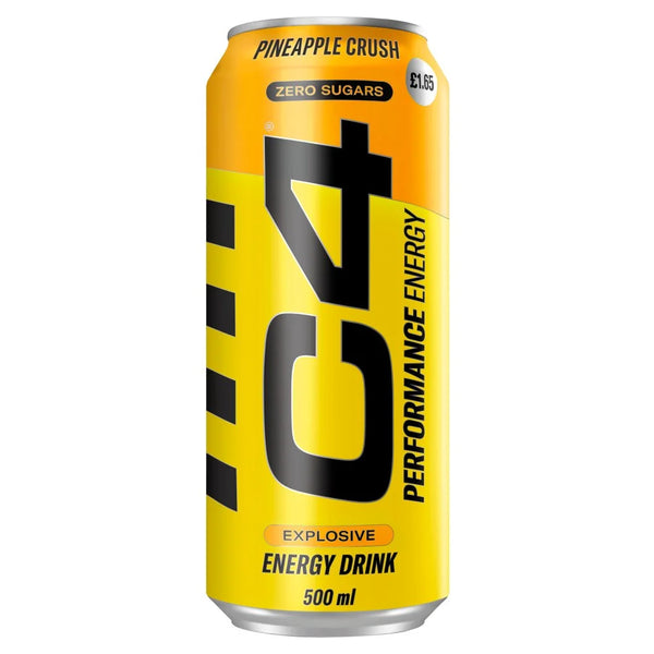 C4 Millions Pineapple Head Zero Sugars Energy Drink 500ml, front of pack