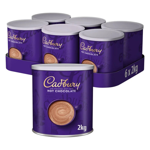 Cadbury Drinking Hot Chocolate Powder 2kg Tub, front of pack