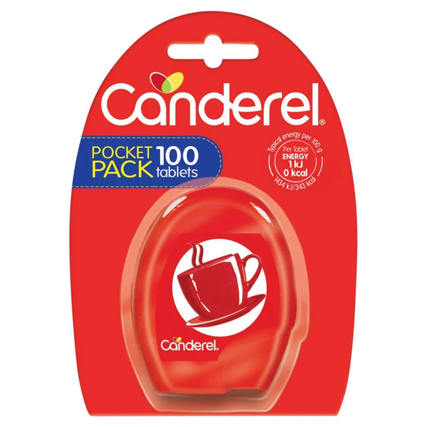 Canderel Sweetener Tablets 100 pack, front of pack