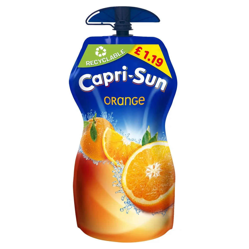 Capri-Sun Orange Kids' Juice Drink 330ml Big Pouch, front of pack
