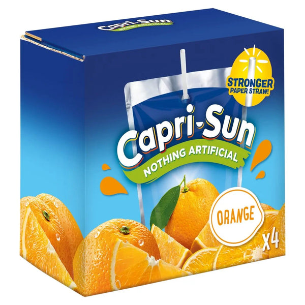 Capri-Sun Orange Kids Juice Drink 4 x 200ml multipack, front of pack
