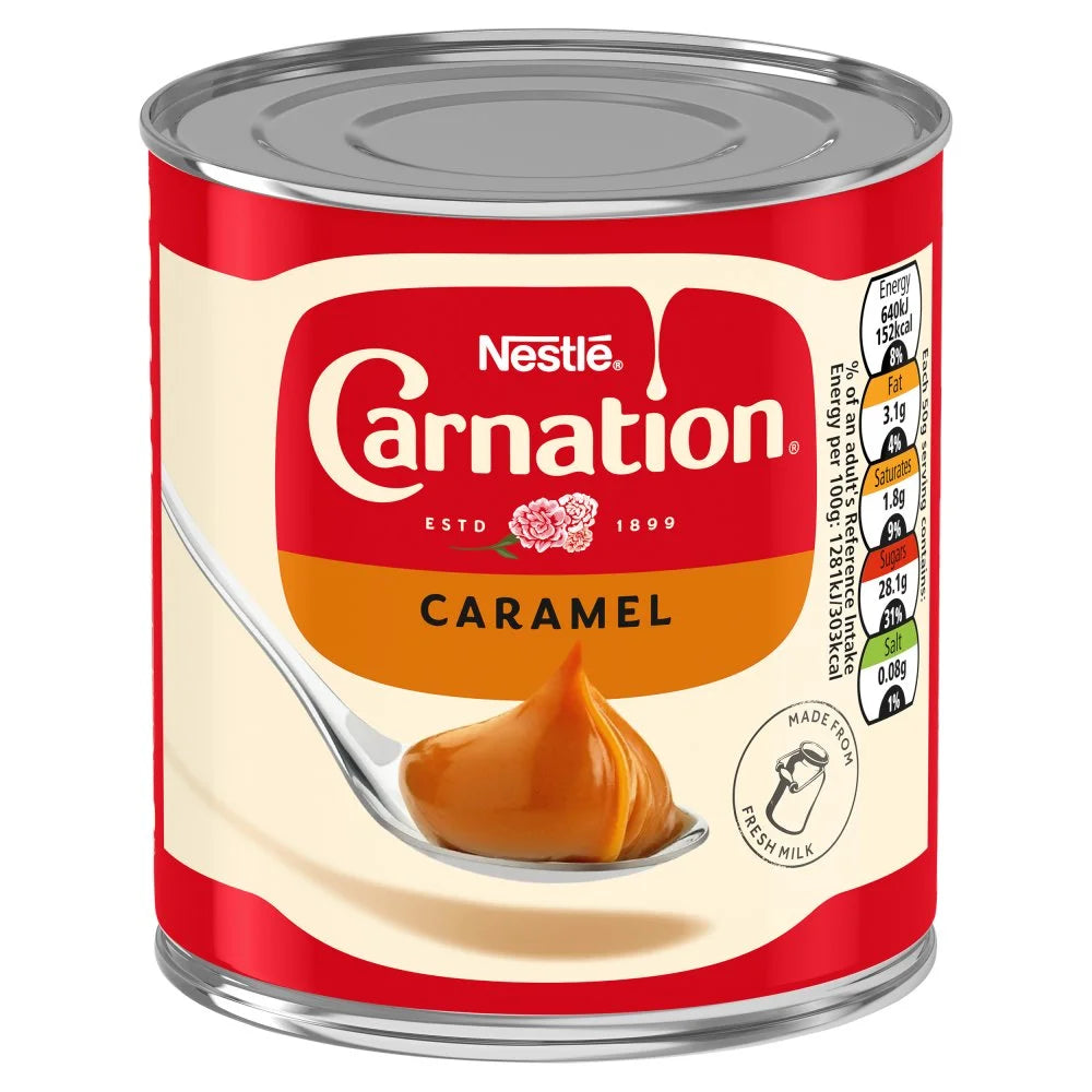 Carnation Caramel Sweetened Condensed Milk Dessert Filling 397g tin, front of pack