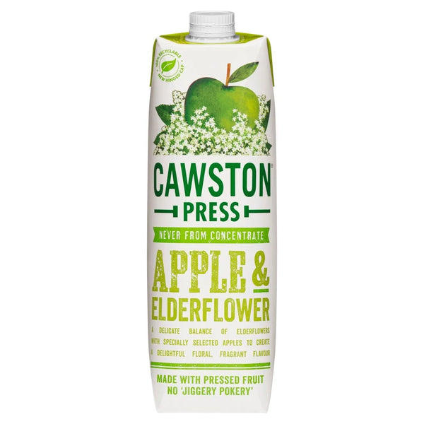 Cawston Press Apple & Elderflower Juice 1 litre carton, front of pack