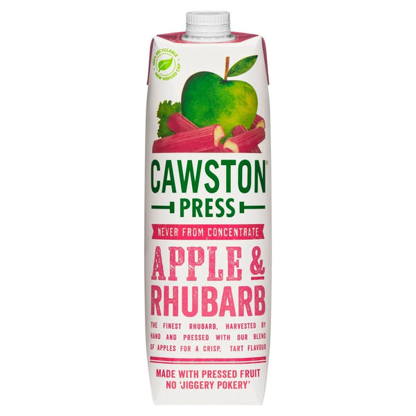 Cawston Press Apple & Rhubarb Juice 1 litre carton, front of pack