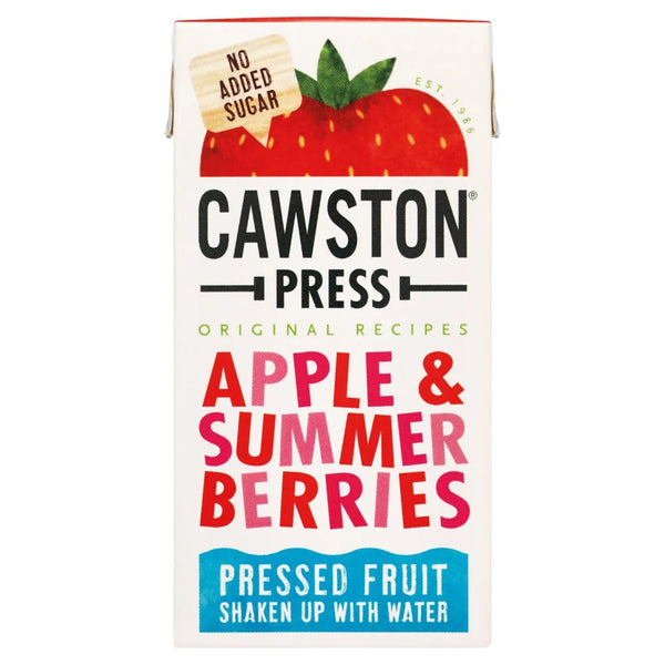 Cawston Press Apple & Summer Berries Fruit Water 200ml carton, front of pack