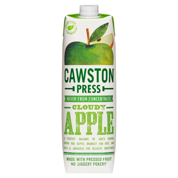 Cawston Press Cloudy Apple Juice 1L carton, front of pack