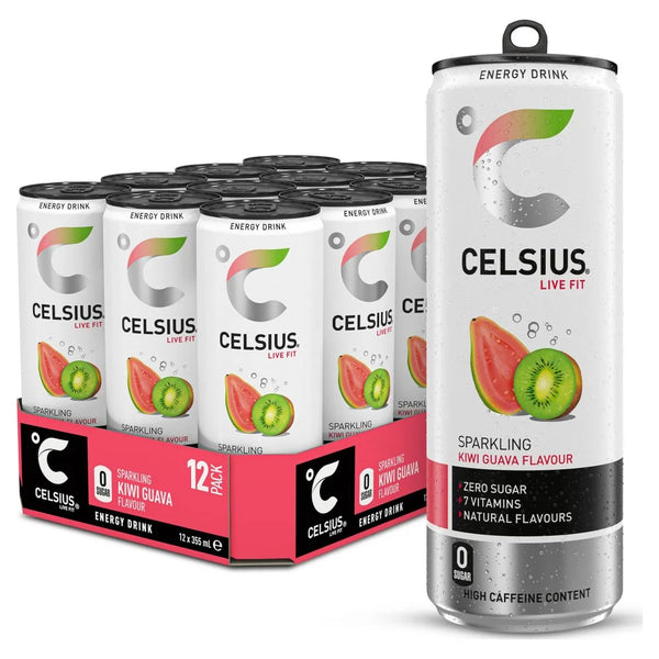 Celsius Sparkling Kiwi Guava Energy Drink 355ml, front of pack