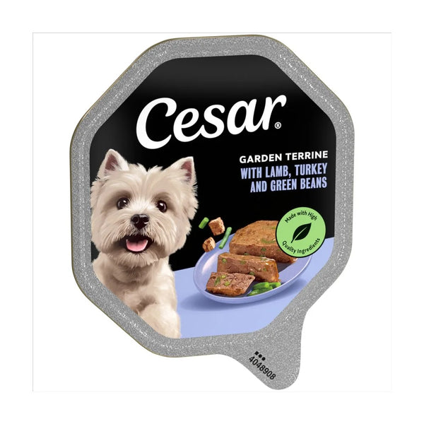 Cesar Garden Terrine Dog Food Lamb, Turkey & Green Beans 150g, front of pack