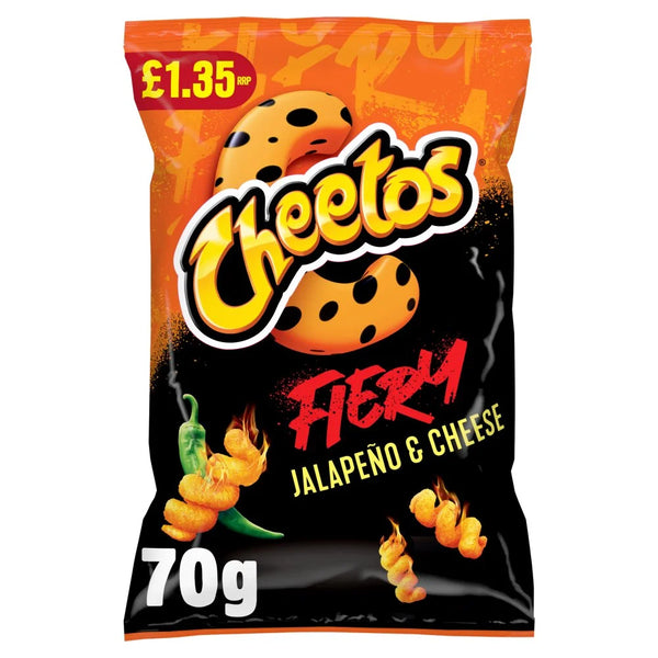 Cheetos Fiery Jalapeno and Cheese Corn Puffs 70g, front of pack