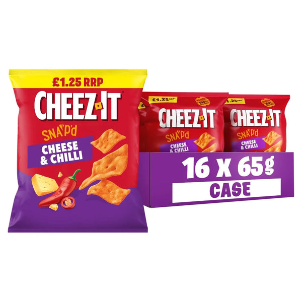 Cheez-It Cheese and Chilli Baked Snacks 65g, front of pack