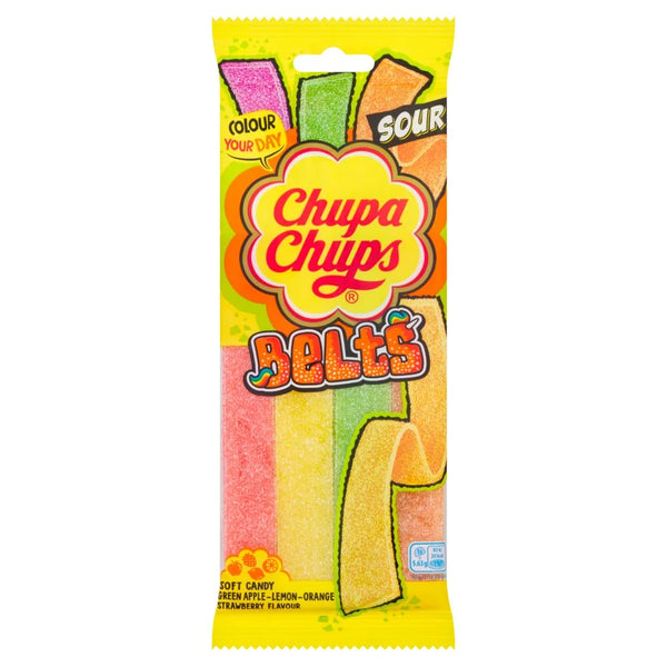Chupa Chups Belts Mixed Flavour Soft Candy 90g, front of pack