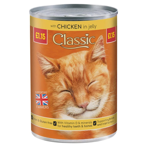 Classic Cat Food with Chicken in Jelly 400g, front of pack