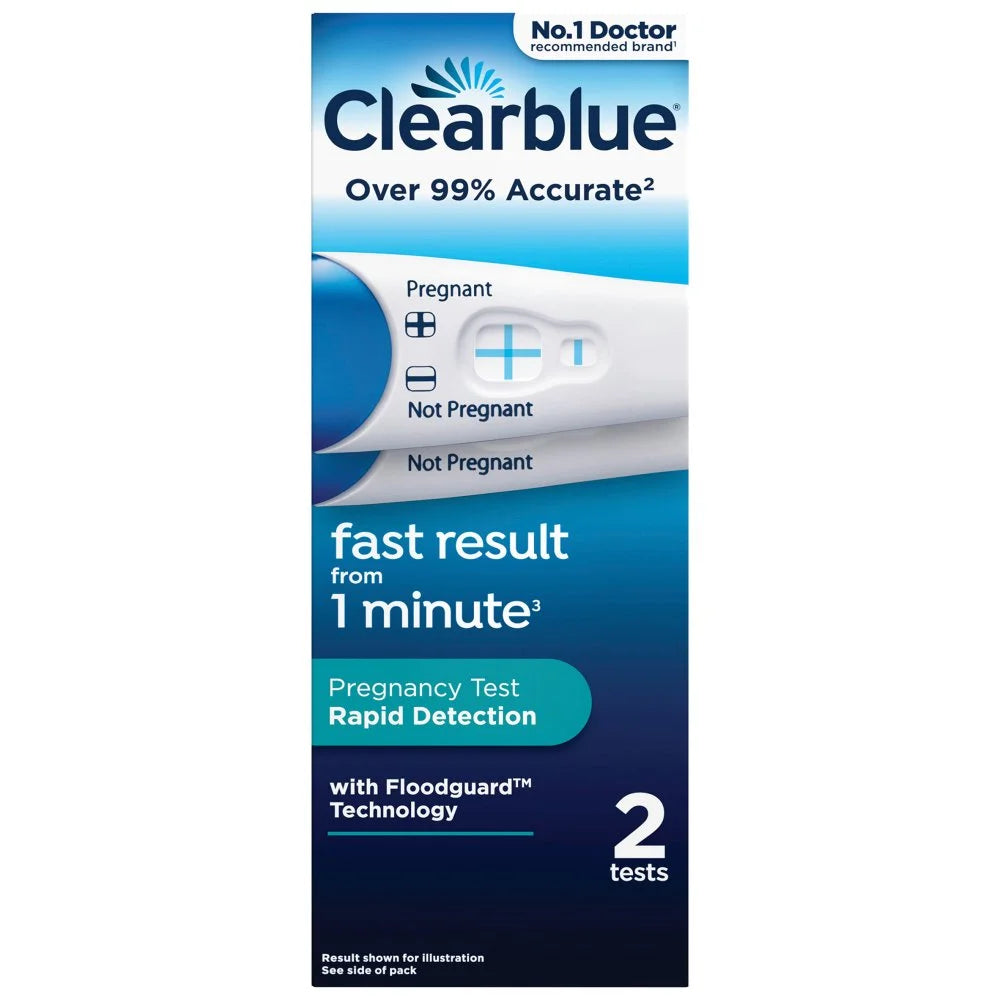 Clearblue Rapid Detection Pregnancy Test, 2 tests, front of pack