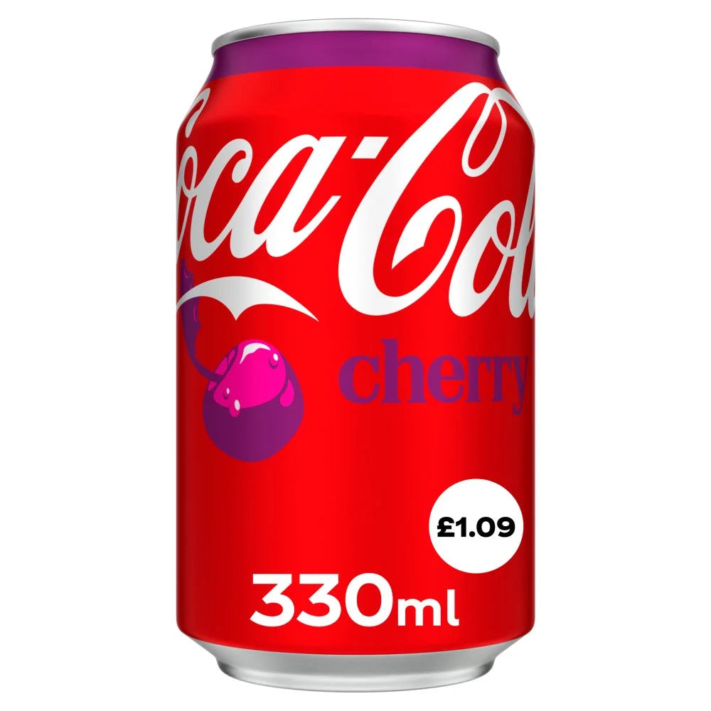 Coca-Cola Cherry 330ml can, front of pack