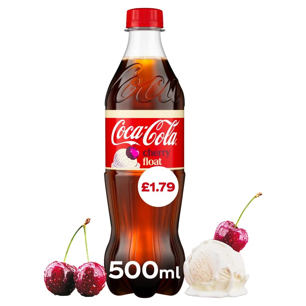 Coca-Cola Cherry Float 500ml bottle, front of pack