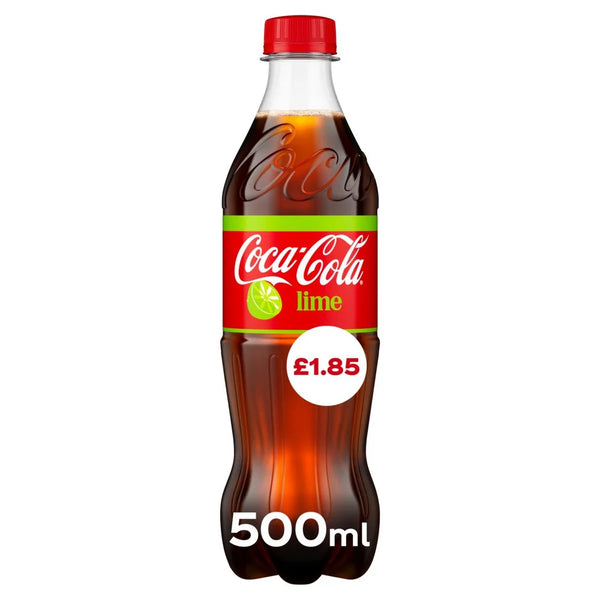 Coca-Cola Lime Soft Drink 500ml Bottle, front of pack