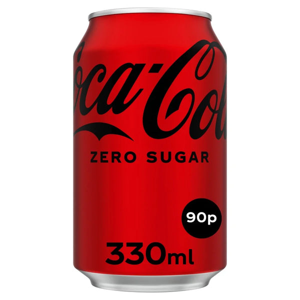 Coca-Cola Zero Sugar 330ml Cans, front of pack