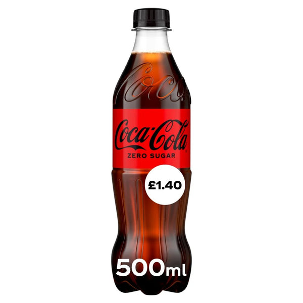 Coca-Cola Zero Sugar 500ml Bottle, front of pack