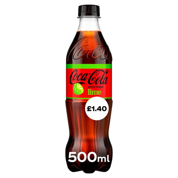 Coca-Cola Zero Sugar Lime 500ml bottle, front of pack