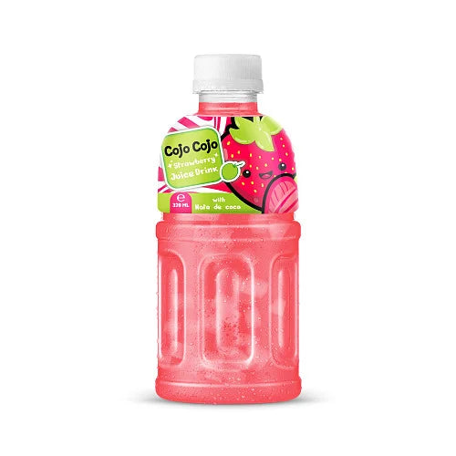 Cojo Cojo Strawberry Fruit Drink 320ml bottle, front of pack