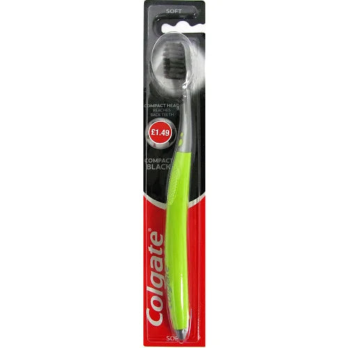 Colgate Compact Black toothbrush, front of pack
