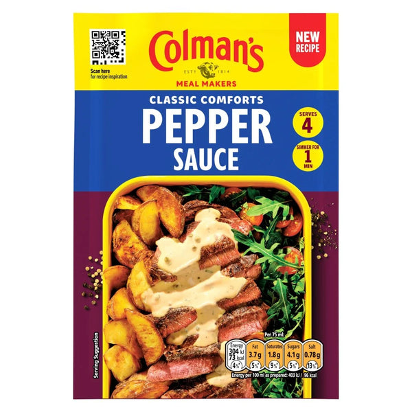 Colman's Classic Comforts Pepper Sauce Mix 22g, front of pack