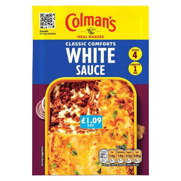 Colman's Classic Comforts White Sauce Mix 26g, front of pack