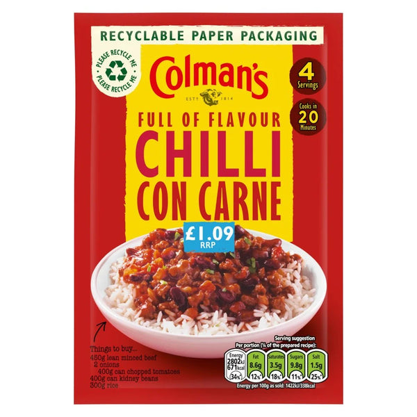 Colman's Recipe Mix Chilli Con Carne 50g, front of pack