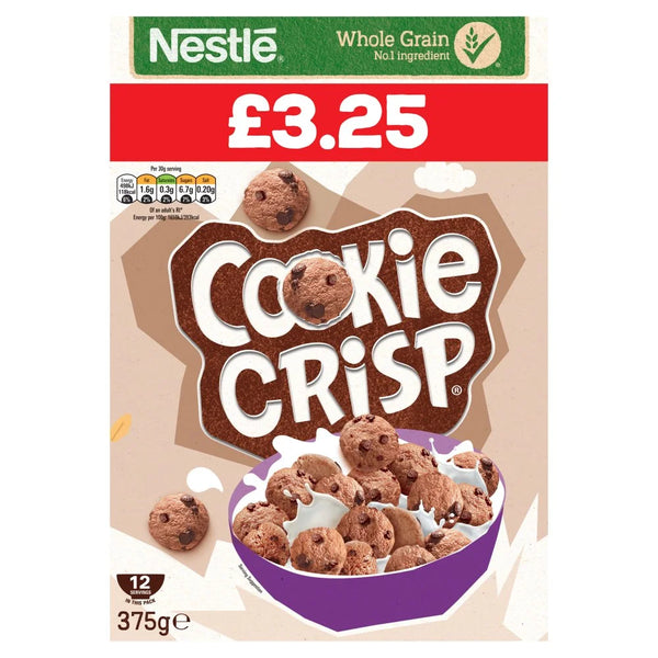Cookie Crisp Chocolate Breakfast Cereal 375g, front of pack