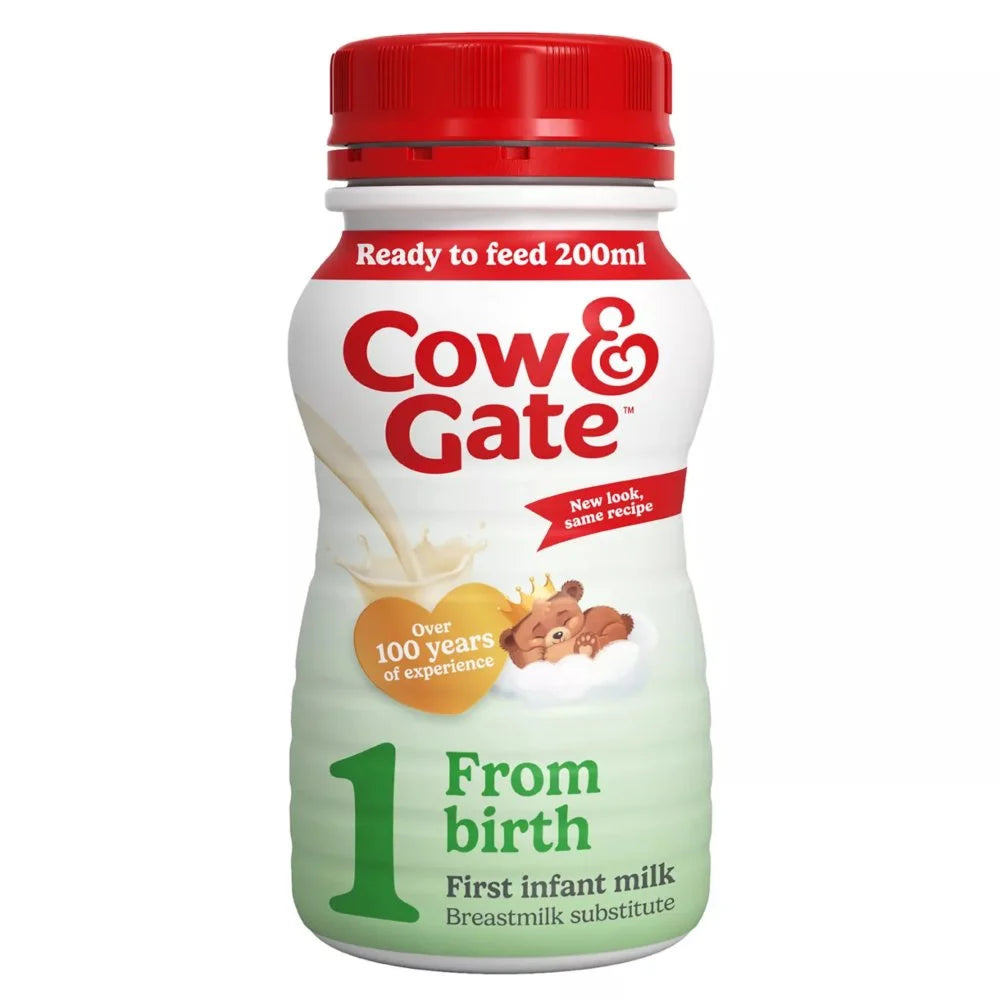 Cow & Gate 1 First Infant Milk Ready to Feed 200ml, front of pack