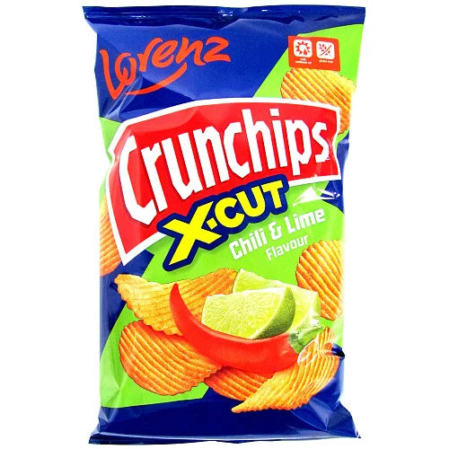 Crunchips X-Cut Chilli & Lime 75g, front of pack