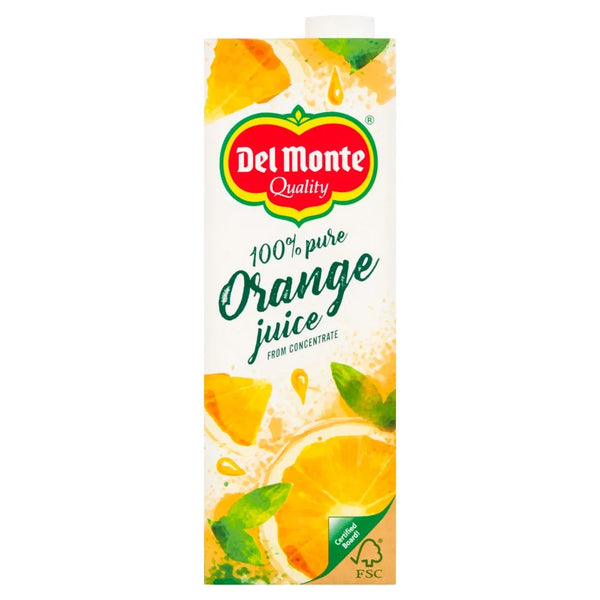 Del Monte 100% Pure Orange Juice from Concentrate 1L, front of pack