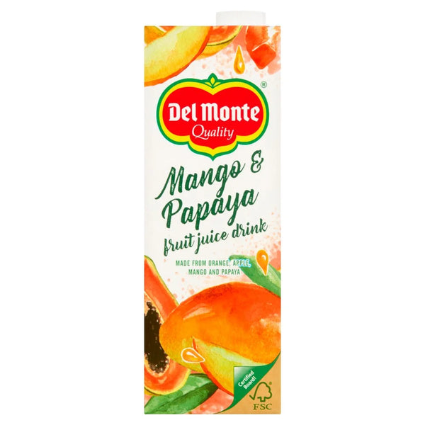 Del Monte Mango and Papaya Fruit Juice Drink 1 litre carton, front of pack