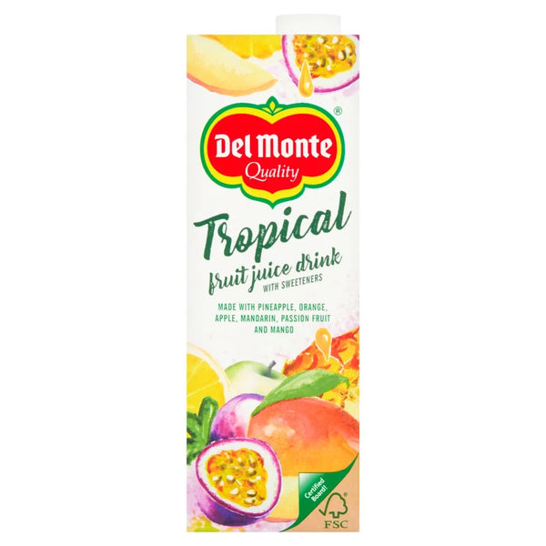 Del Monte Tropical Fruit Juice Drink with Sweeteners 1 litre carton, front of pack