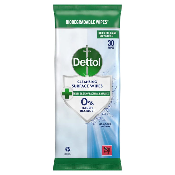 Dettol Cleansing Surface Wipes pack of 30, front of pack
