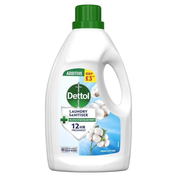 Dettol Laundry Sanitiser Fresh Cotton 1L, front of pack