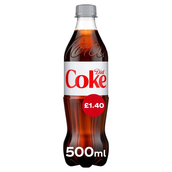 Diet Coke 500ml Bottle, front of pack