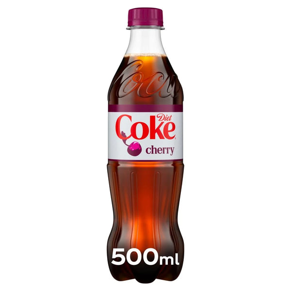 Diet Coke Cherry Cola 500ml bottle, front of pack