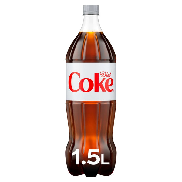 Diet Coke Cola 1.5L bottle, front of pack