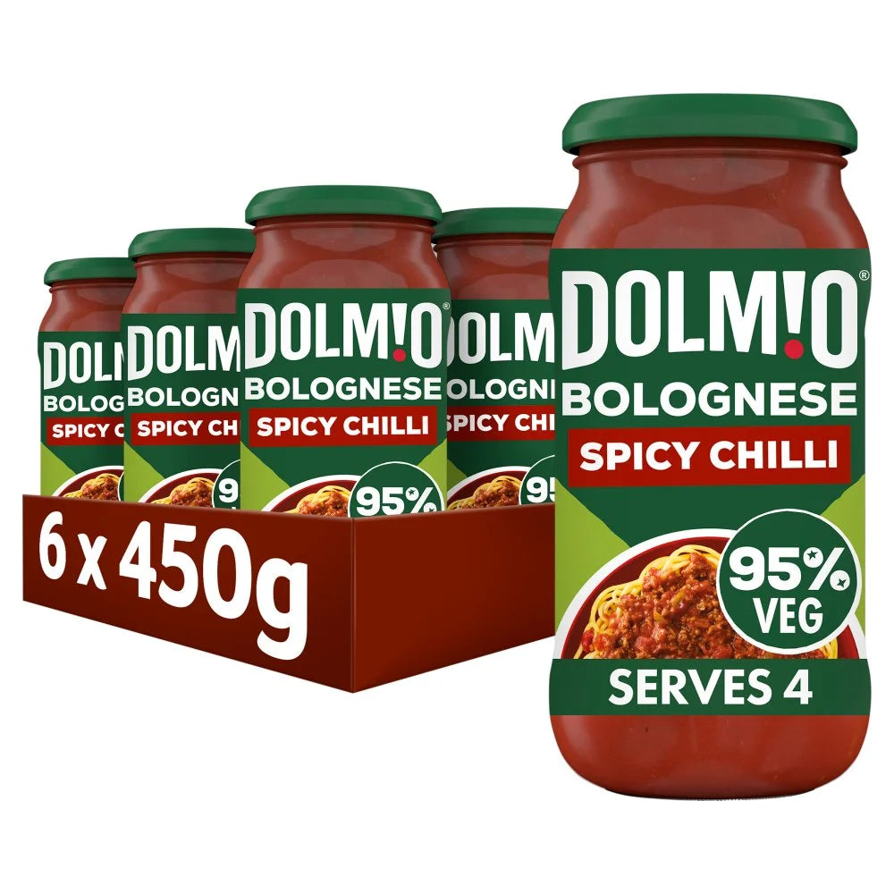 Dolmio Bolognese Spicy Chilli Pasta Sauce 450g, front of pack