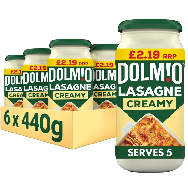 Dolmio Lasagne Creamy White pasta sauce 440g, front of pack