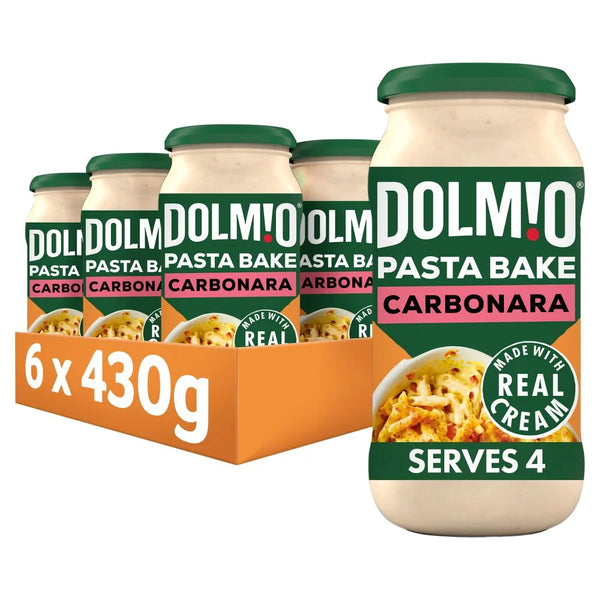 Dolmio Pasta Bake Sauce Carbonara 430g, front of pack