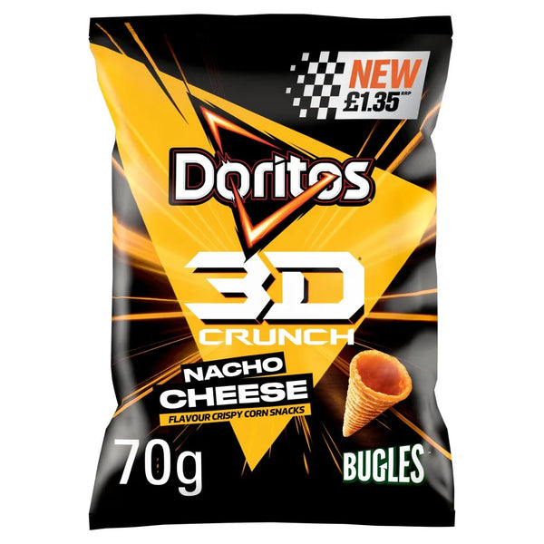 Doritos 3D Crunch Nacho Cheese Crisps 70g, front of pack